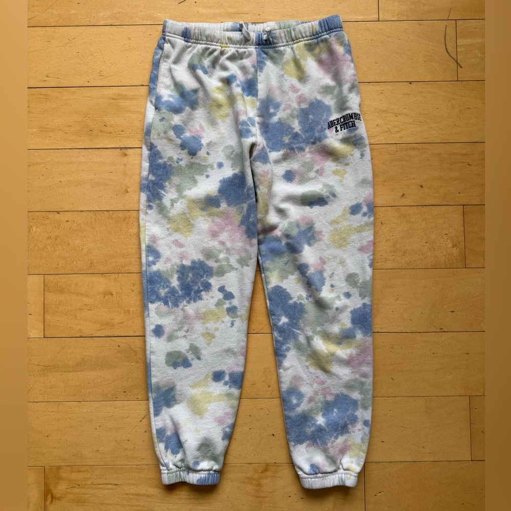 Abercrombie‎ Kids tie dye sweatpants, sz 15/16, jogger, athleisure, colorful